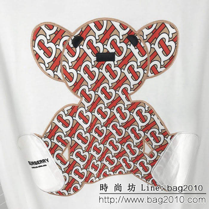 BURBERRY巴寶莉 19ss早春 全新logo系列 小熊貼布圖案短袖 原版純棉面料 高版本男女同款 ydi2259